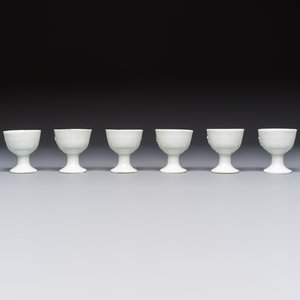 Four Chinese Dehua blanc de Chine figures of Guanyin and six wine cups, Kangxi and later — foto 4