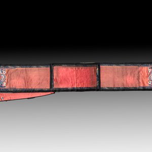 Four Chinese embroidered silk and felt altar panels, 19th C — 照片 2