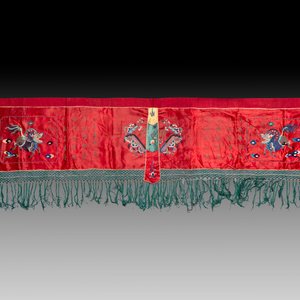 Four Chinese embroidered silk and felt altar panels, 19th C — 照片 6
