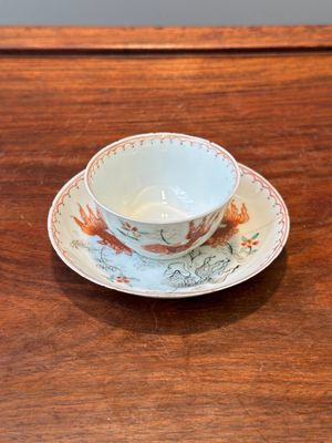 Four Chinese famille rose and iron-red cups and saucers, Yongzheng/Qianlong — photo 2