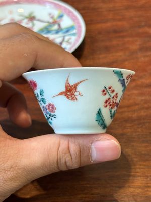 Four Chinese famille rose and iron-red cups and saucers, Yongzheng/Qianlong — photo 22