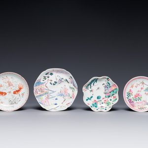 Four Chinese famille rose and iron-red cups and saucers, Yongzheng/Qianlong — photo 2