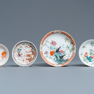 Four Chinese famille rose and iron-red plates, Guangxu and Qianlong marks, 19/20th C. — photo 2