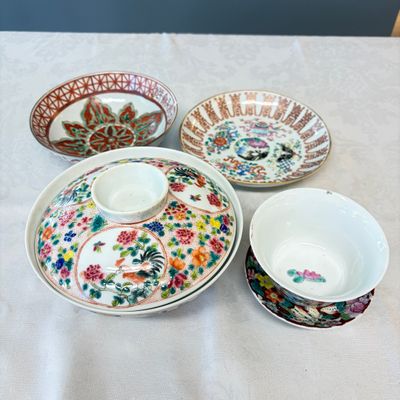Four Chinese famille rose and polychrome-decorated wares — 照片 1
