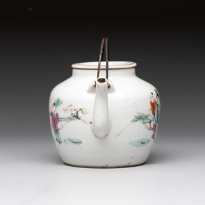 Four Chinese famille rose and verte wares, Zhang Yi Tai Hui 張義泰繪 mark, 19th C. — photo 17