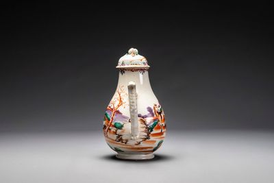 Four Chinese famille rose cups and saucers and an ewer with design of two horses, Qianlong — photo 6