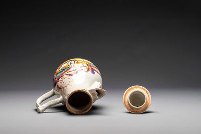 Four Chinese famille rose cups and saucers and an ewer with design of two horses, Qianlong — photo 8