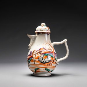 Four Chinese famille rose cups and saucers and an ewer with design of two horses, Qianlong — photo 4