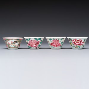 Four Chinese famille rose cups and saucers, Yongzheng/Qianlong — photo 6