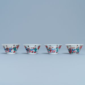 Four Chinese famille rose cups and saucers, Yongzheng — 照片 4