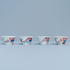 Four Chinese famille rose cups and saucers, Yongzheng — 照片 7
