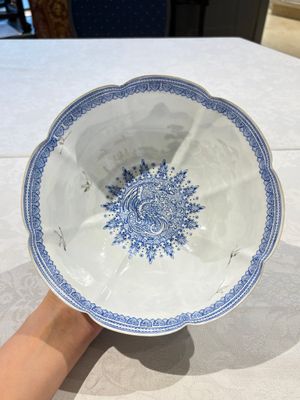 Four Chinese famille rose eggshell bowls with 'immortals' and 'landscape' design, Republic — photo 23