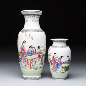 Four Chinese famille rose 'Elegant Beauties' vases, Qianlong marks, 20th C. — photo 2