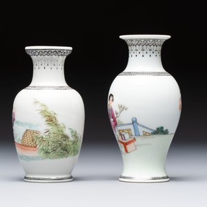 Four Chinese famille rose 'Elegant Beauties' vases, Qianlong marks, 20th C. — photo 9