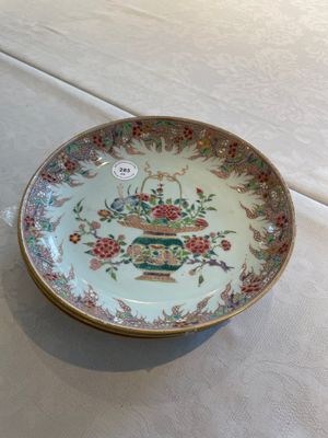 Four Chinese famille rose 'flower basket' plates, Qianlong — photo 1