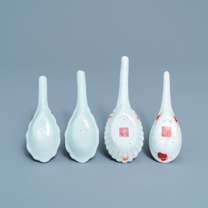 Four Chinese famille rose 'grasshopper' spoons for the Straits or Peranakan market, 19/20th C. — 照片 3