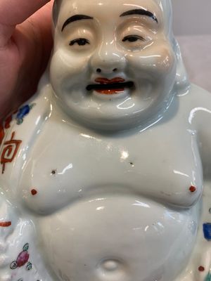 Four Chinese famille rose Milefo Buddhas, Wan Tongshun 萬同順 mark, 20th C. — photo 32