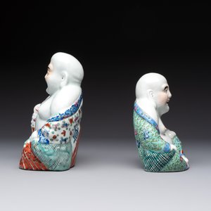 Four Chinese famille rose Milefo Buddhas, Wan Tongshun 萬同順 mark, 20th C. — photo 11