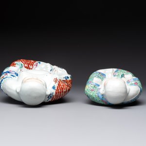 Four Chinese famille rose Milefo Buddhas, Wan Tongshun 萬同順 mark, 20th C. — photo 12