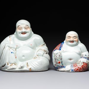 Four Chinese famille rose Milefo Buddhas, Wan Tongshun 萬同順 mark, 20th C. — photo 2