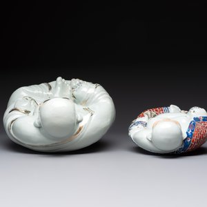 Four Chinese famille rose Milefo Buddhas, Wan Tongshun 萬同順 mark, 20th C. — photo 6