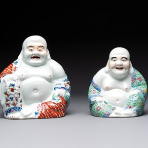 Four Chinese famille rose Milefo Buddhas, Wan Tongshun 萬同順 mark, 20th C. — photo 8