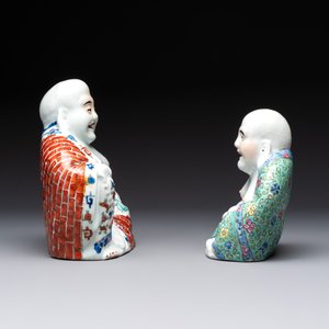 Four Chinese famille rose Milefo Buddhas, Wan Tongshun 萬同順 mark, 20th C. — photo 9