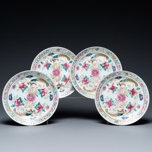 Four Chinese famille rose plates for the Straits or Peranakan market, 19th C. — 照片 1