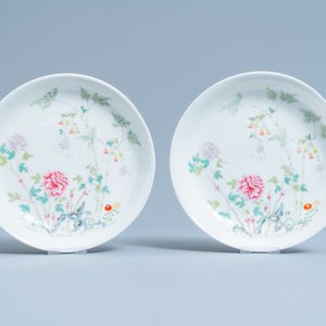 Four Chinese famille rose plates, three with Guangxu mark and of the period — photo 2