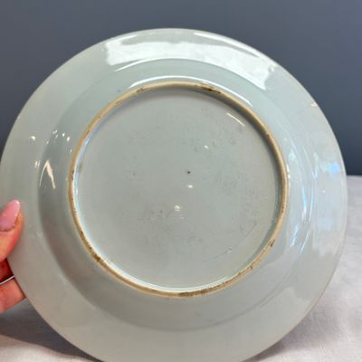 Four Chinese famille rose plates with floral and landscape design — photo 19