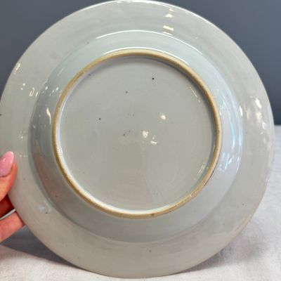 Four Chinese famille rose plates with floral and landscape design — photo 39