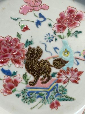 Four Chinese famille rose plates with flowers and animals, Yongzheng/Qianlong — 照片 22