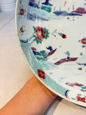 Four Chinese famille rose 'riverscape' plates and five 'flower basket' plates, Qianlong — photo 23