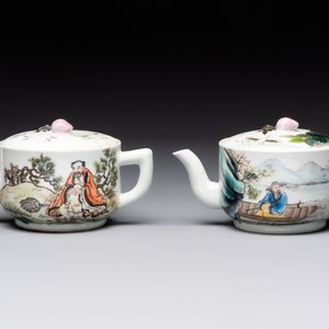 Four Chinese famille rose teapots, Luo Yong Sheng Hao 罗永盛号 mark, 20th C. — foto 2