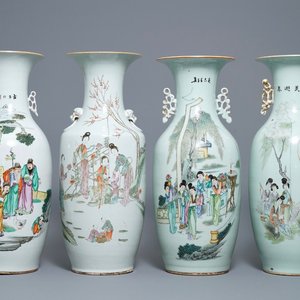 Four Chinese famille rose vases, 19/20th C. — 照片 1