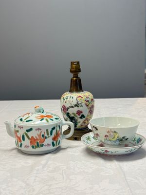 Four Chinese famille rose wares — photo 1