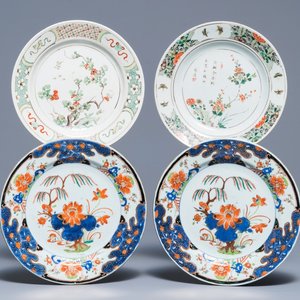 Four Chinese famille verte plates, Kangxi — photo 1