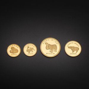 Four Chinese gold coins commemorating archeological discoveries from the Bronze Age, 1981 — 照片 3
