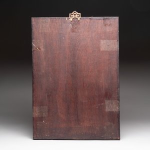 Four Chinese grisaille and iron-red-decorated 'Eight Immortals' plaques with wooden frame, signed Nanshan Laoren 南山老人, dated 1916 — 照片 5