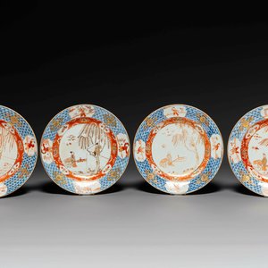 Four Chinese Imari-style 'Xi Xiang Ji' plates, Yongzheng — 照片 1