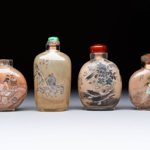 Four Chinese inside glass painted snuff bottles, 20th C. — photo 2