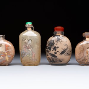 Four Chinese inside glass painted snuff bottles, 20th C. — photo 4