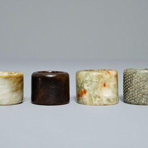 Four Chinese jade archer's rings, 19/20th C. — photo 1