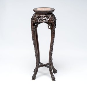 Four Chinese marble-topped hongmu stands, 19/20th C. — photo 12