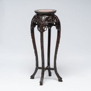 Four Chinese marble-topped hongmu stands, 19/20th C. — photo 14