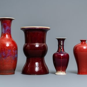 Four Chinese monochrome flambé and sang-de-boeuf vases, 19/20th C. — photo 3