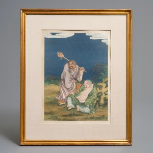 Four Chinese paintings of immortals, ink and color on paper, 19th C. — 照片 5