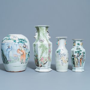 Four Chinese qianjiang cai vases, 19/20th C. — 照片 3