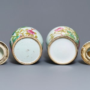 Four Chinese qianjiang cai vases with birds and flowers, 19/20th C. — photo 6