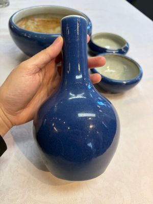 Four Chinese sacrificial blue-glazed wares, Qianlong mark, 18/19th C. — photo 2